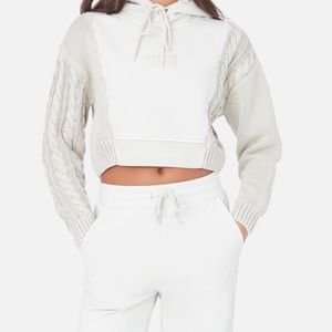 Kith Sierra cropped hoodie in stone